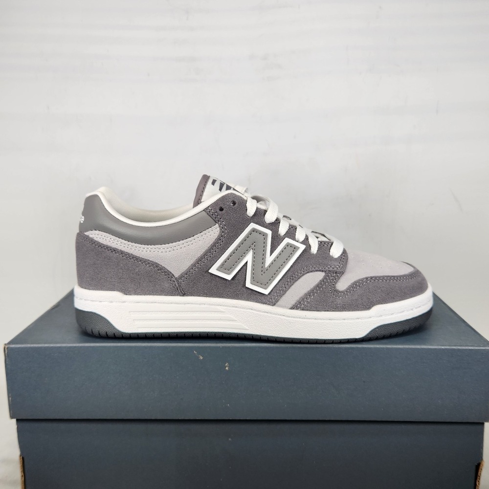 New Balance 480 Sneakers Women Size 6 Grey Suede Leather Low Top Court Shoes